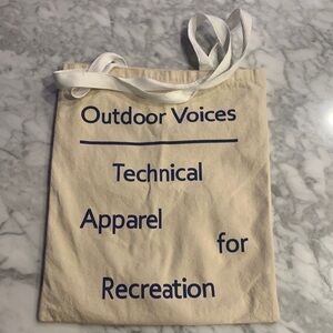 Outdoor voices tote bag. One size. Comes from a home with pets!